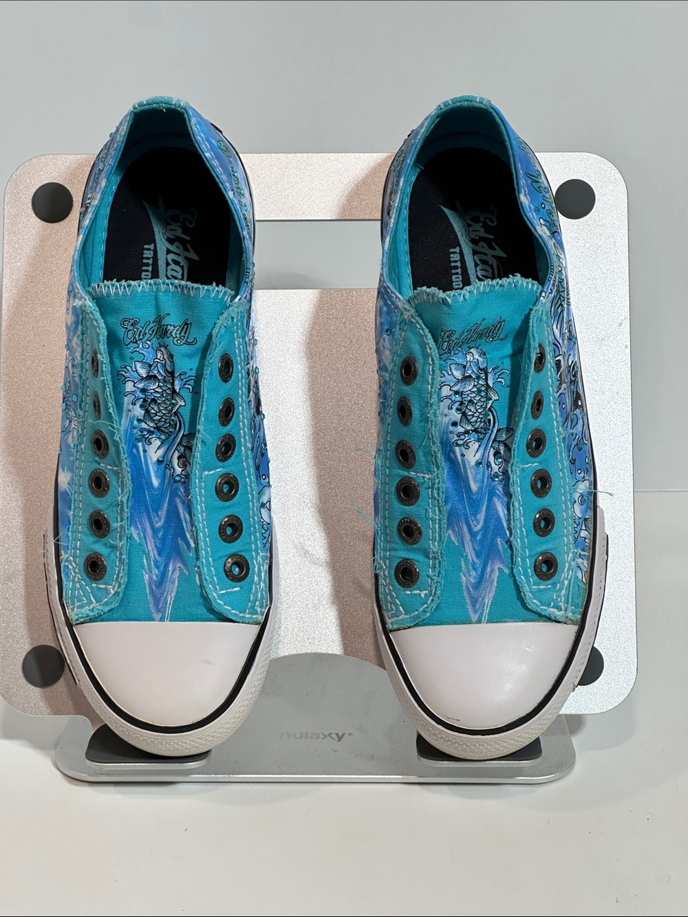Ed Hardy Low-Top Canvas Laceless Slip-On Sneakers